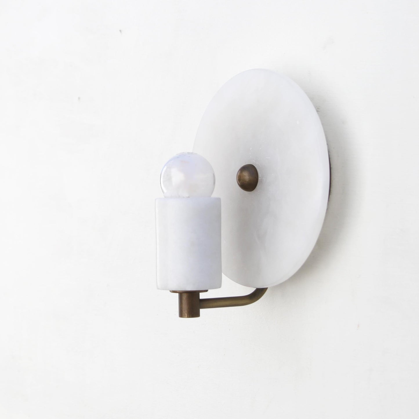 One-Light Alabaster Disc Sconce