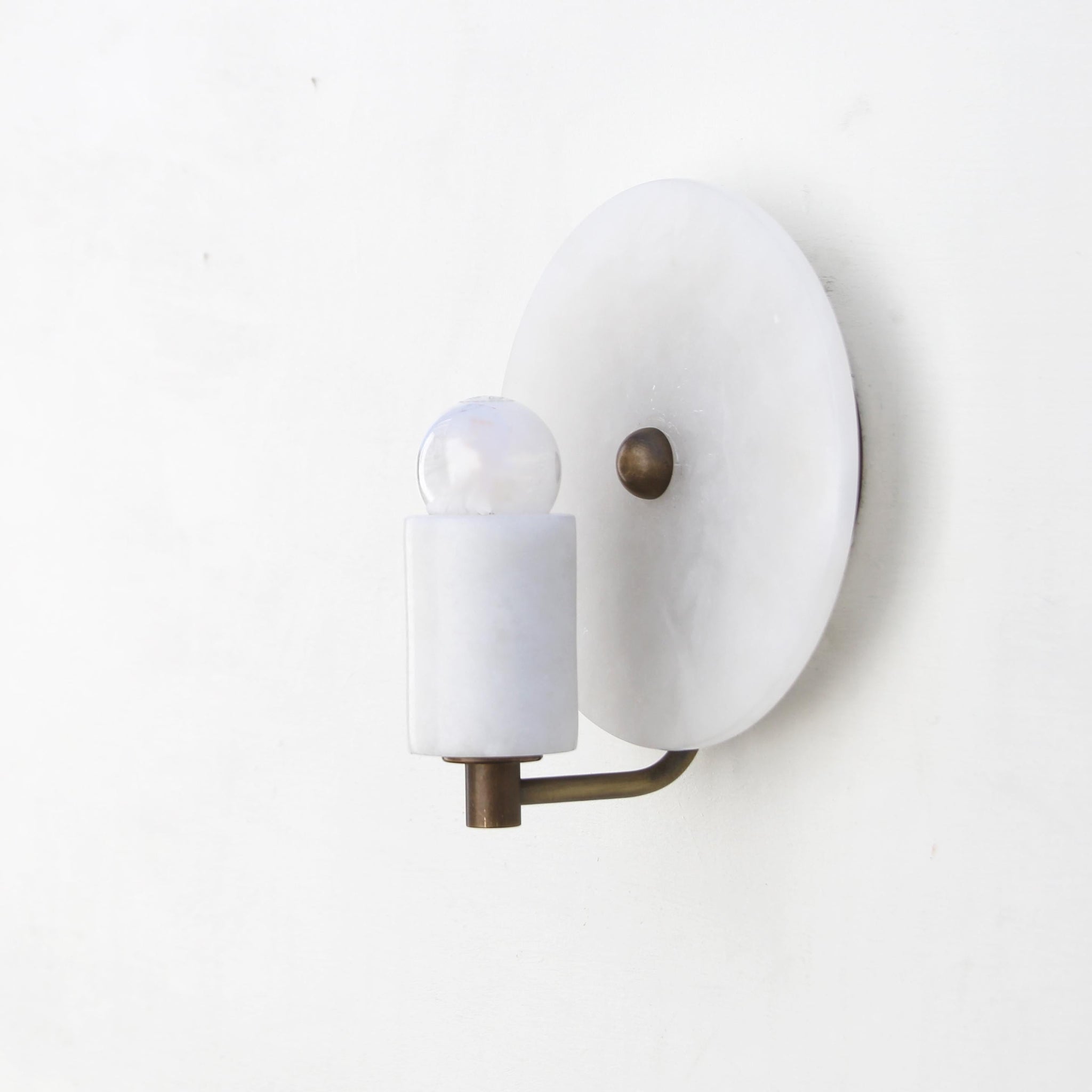 One-Light Alabaster Disc Sconce