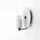 One-Light Alabaster Disc Sconce