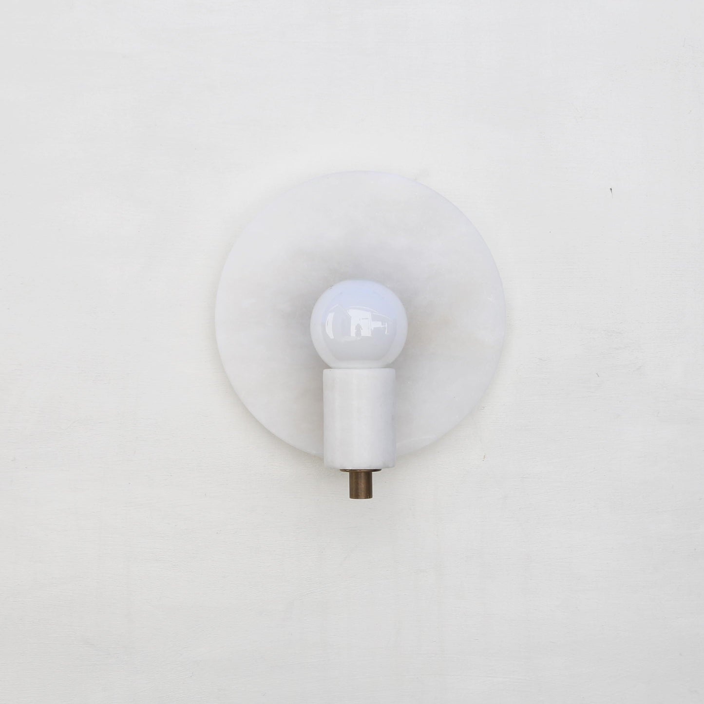 One-Light Alabaster Disc Sconce