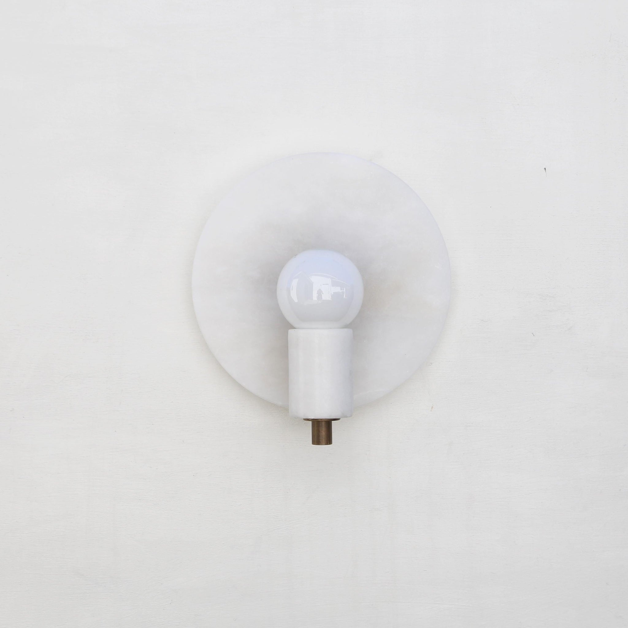 One-Light Alabaster Disc Sconce