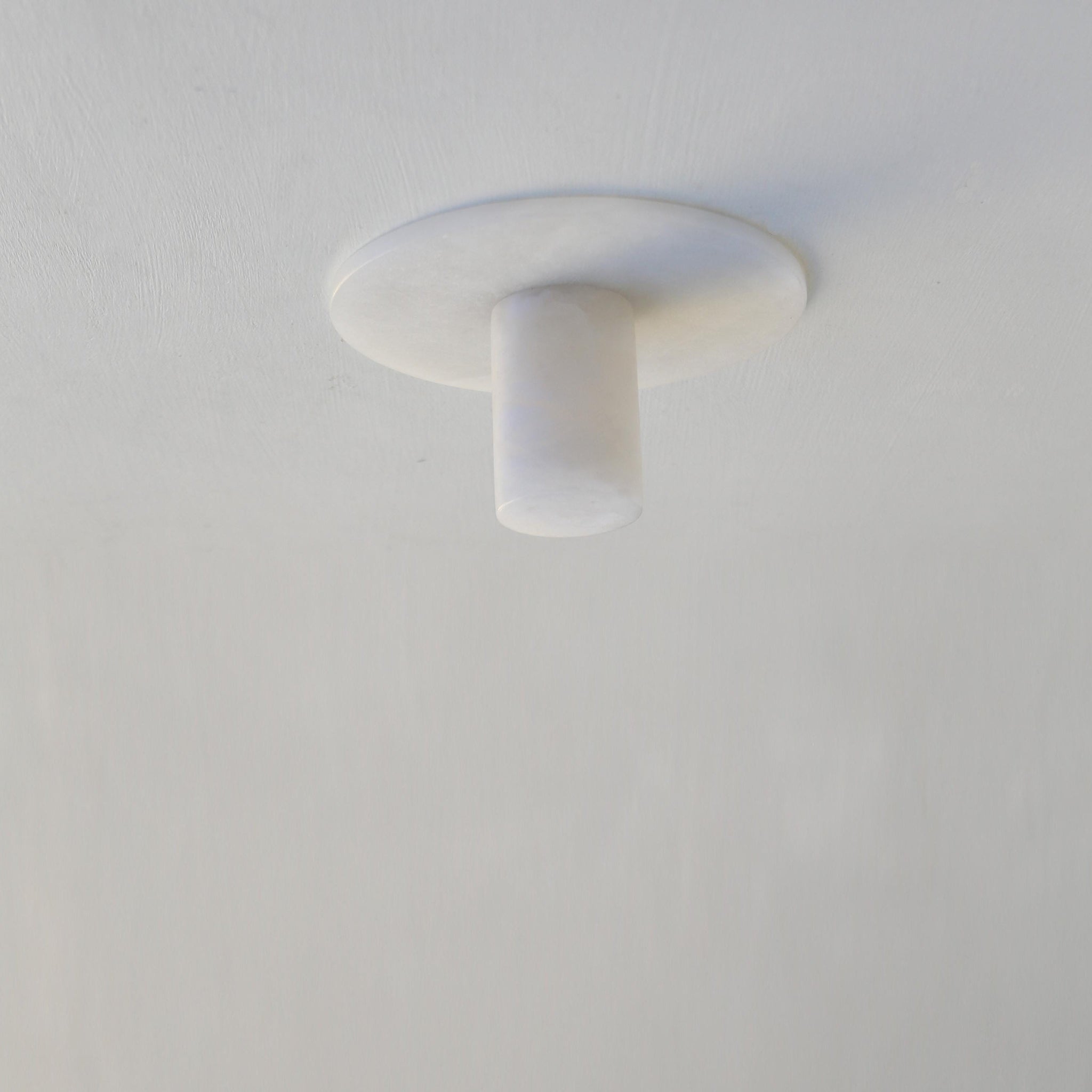 One-Light Alabaster Flush Mount Ceiling Light