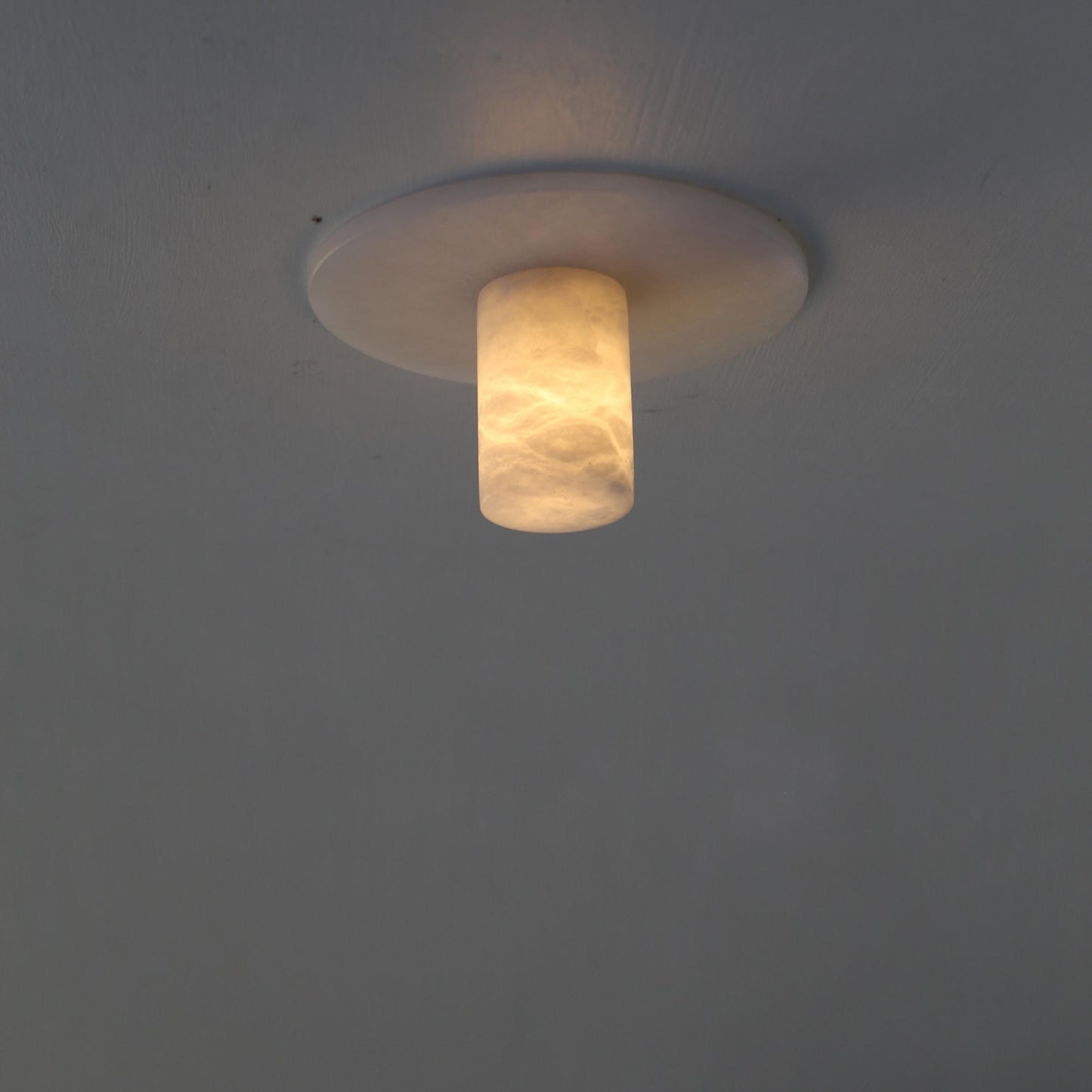 One-Light Alabaster Flush Mount Ceiling Light