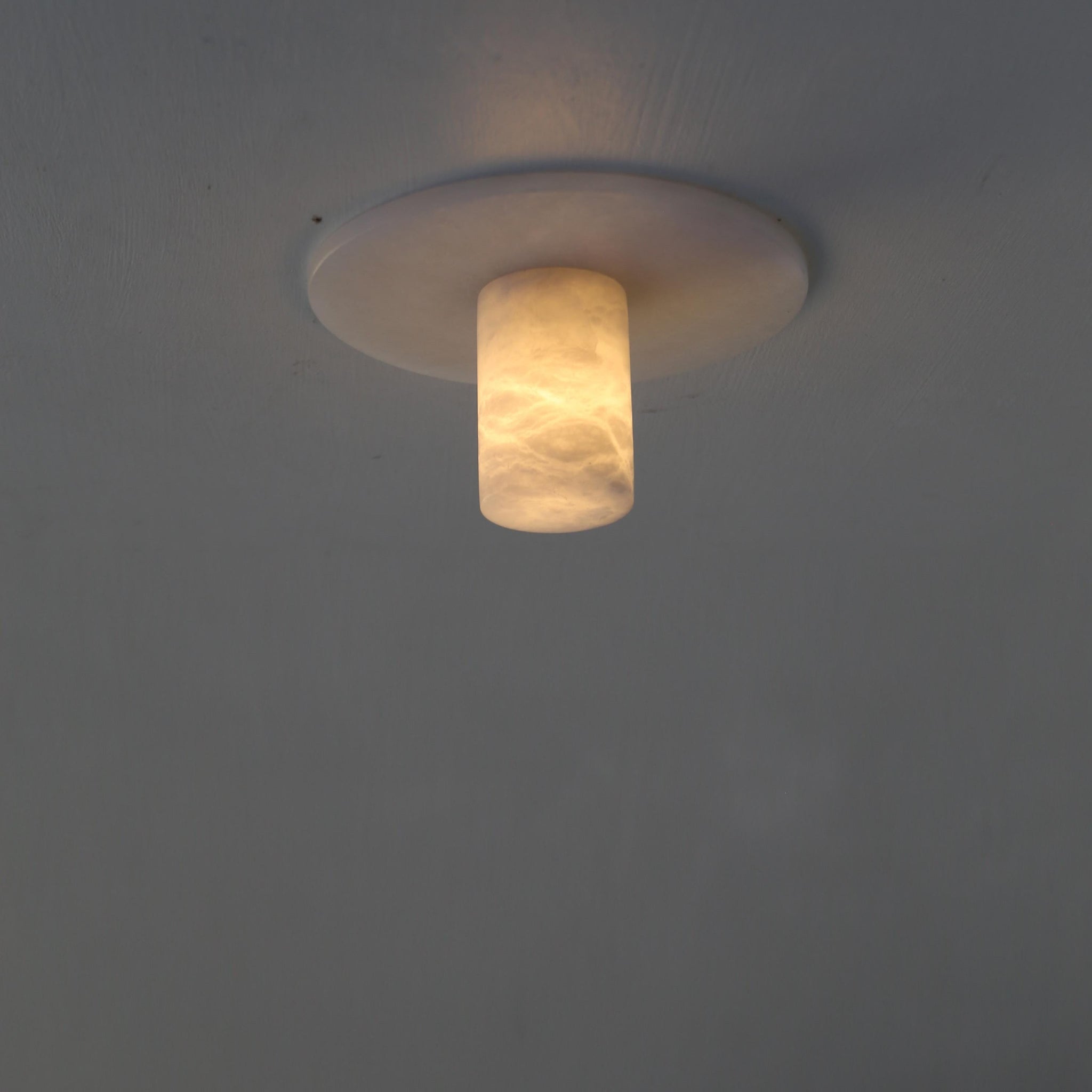 One-Light Alabaster Flush Mount Ceiling Light