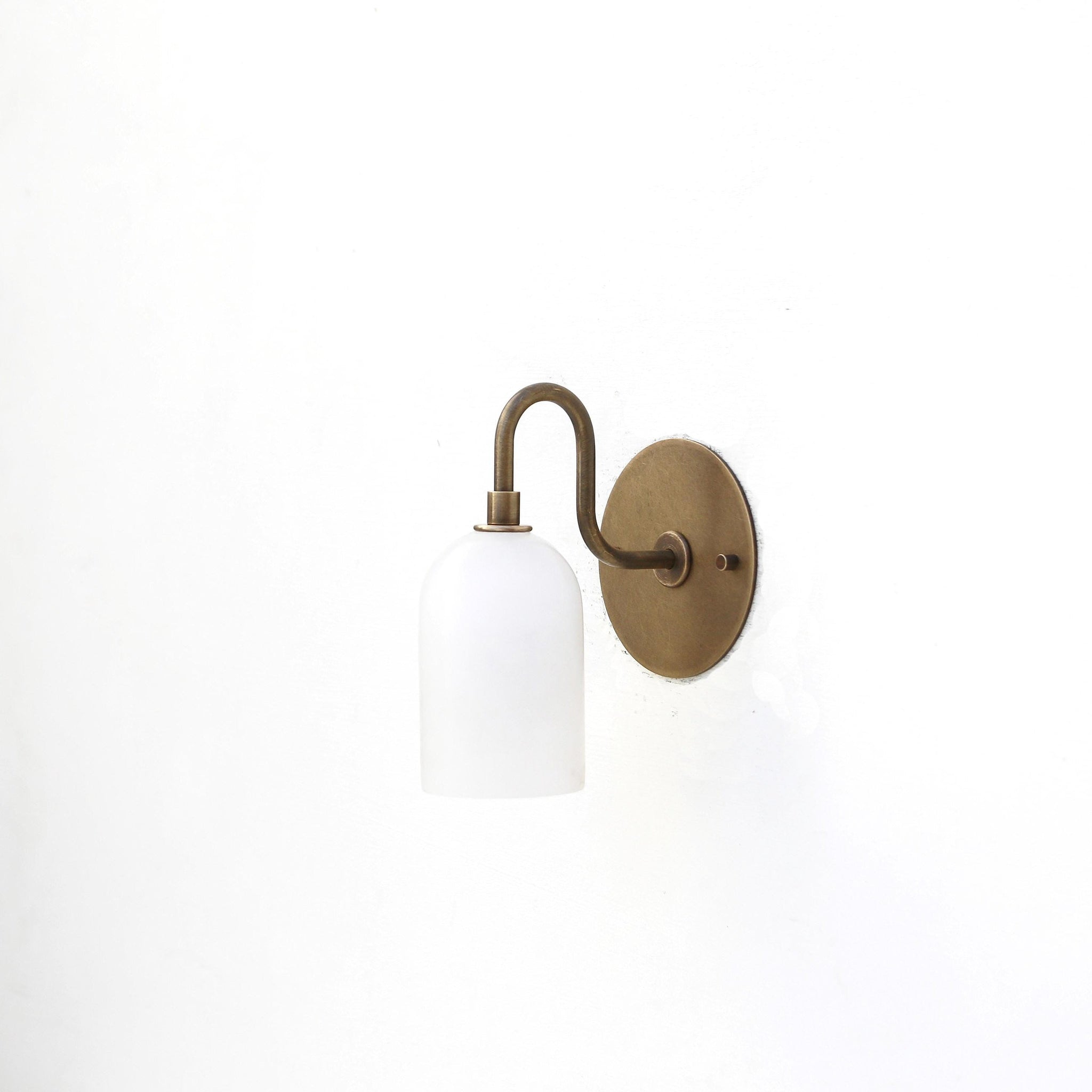 One-Light Alabaster Shade Swan-Neck Wall Sconce