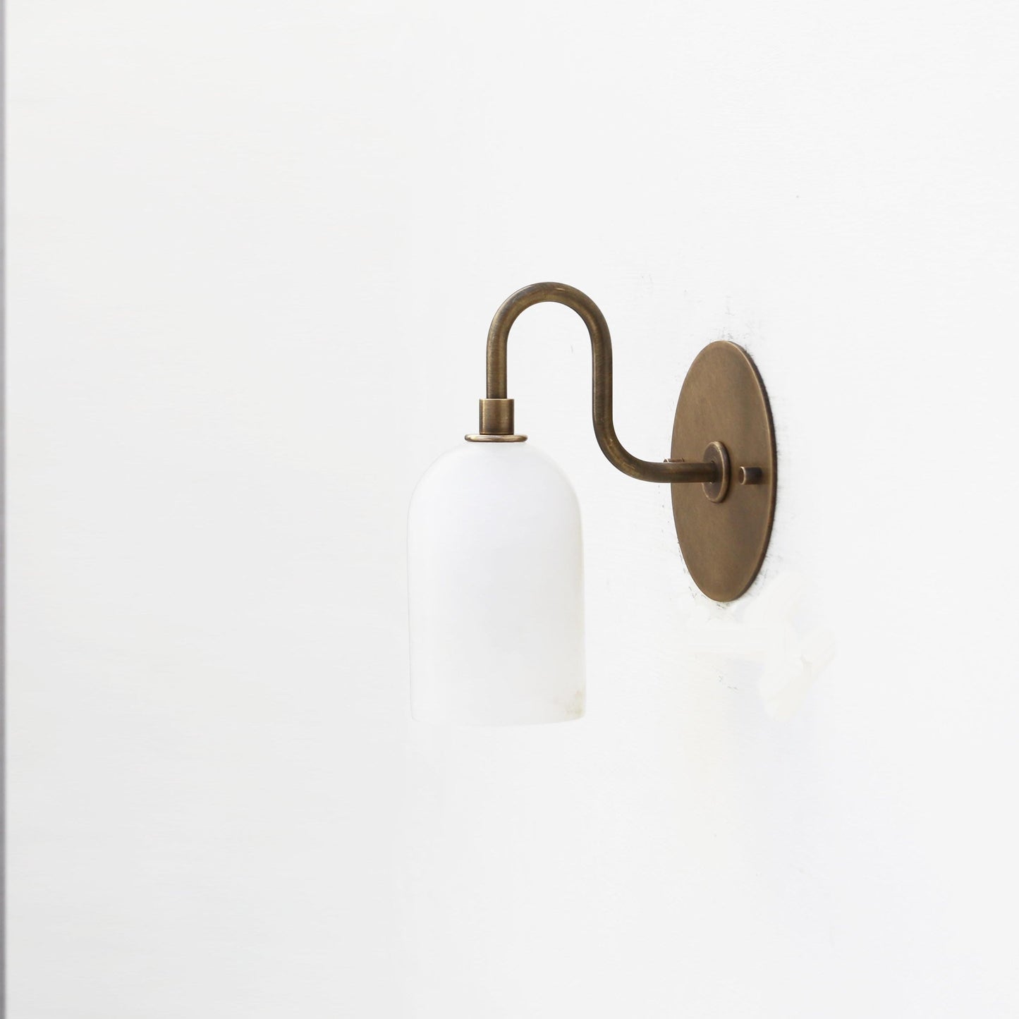 One-Light Alabaster Shade Swan-Neck Wall Sconce