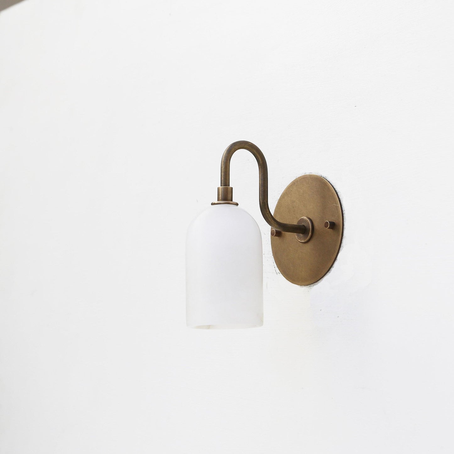 One-Light Alabaster Shade Swan-Neck Wall Sconce