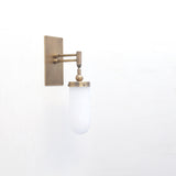 One-Light Alabaster Wall Sconce with Rectangular Brass Back Plate