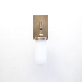 One-Light Alabaster Wall Sconce with Rectangular Brass Back Plate