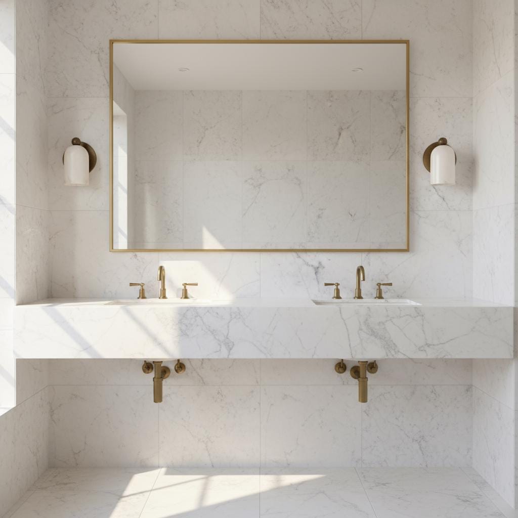 One-Light Alabaster Wall Sconce with Round Brass Backplate