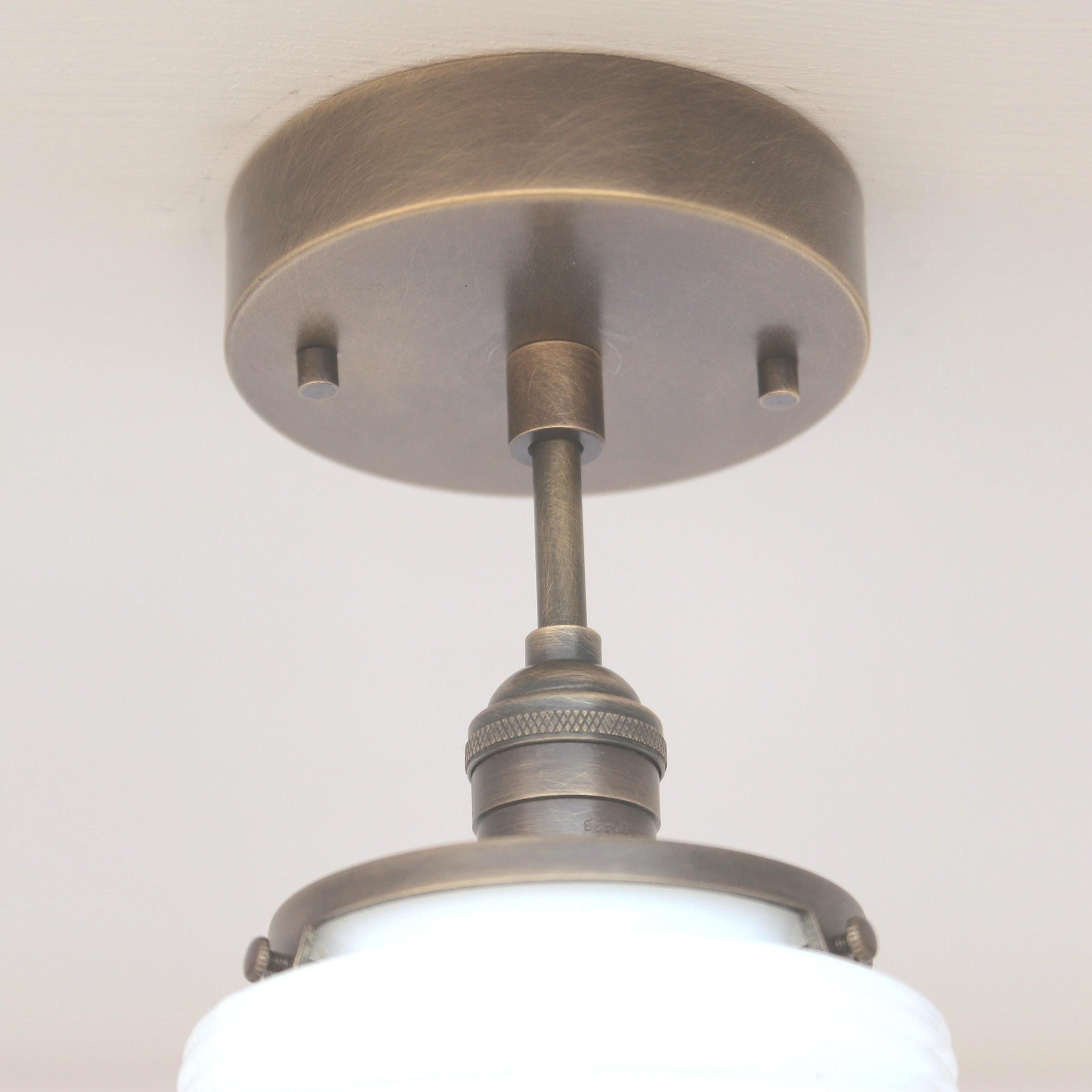 One-Light Art Deco Tiered Glass Semi-Flush Mount Ceiling Light
