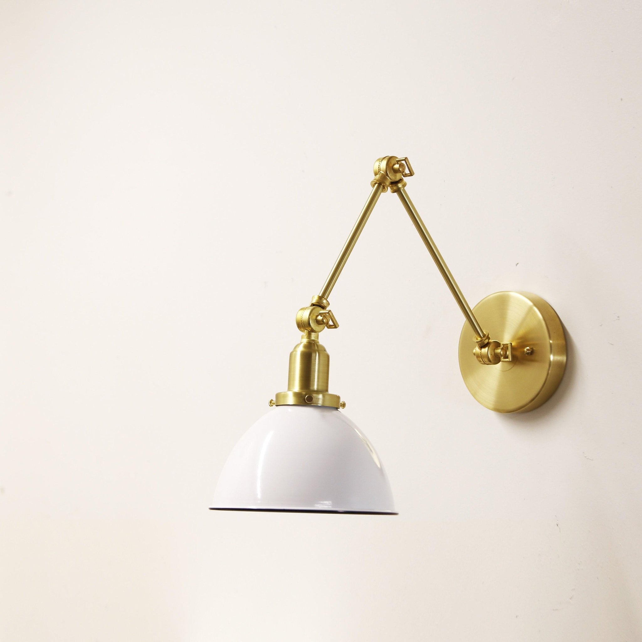 One-Light Articulating Swing Arm Wall Sconce with Dome Shade