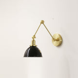 One-Light Articulating Swing Arm Wall Sconce with Dome Shade