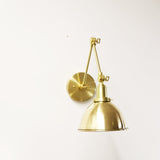 One-Light Articulating Swing Arm Wall Sconce with Dome Shade