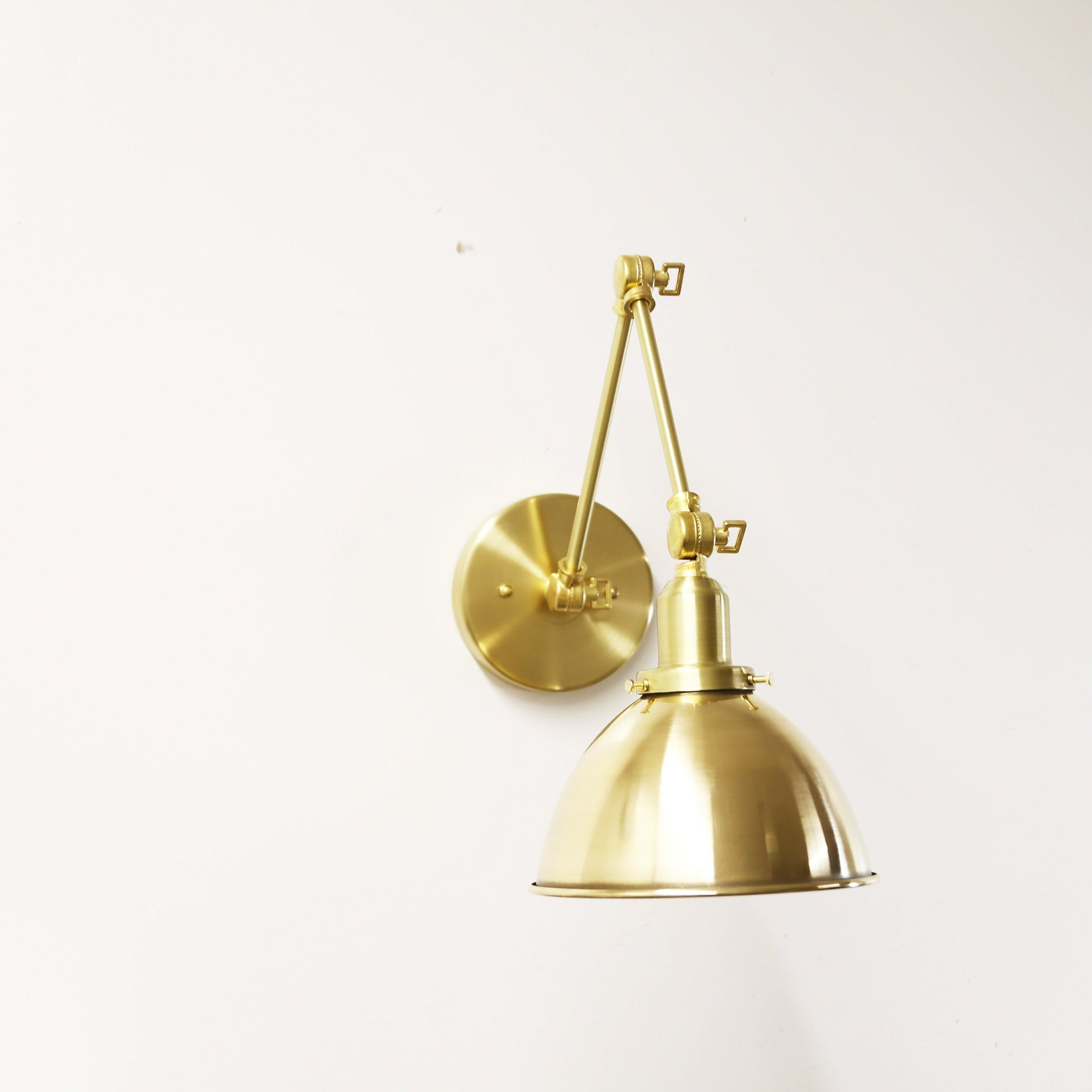 One-Light Articulating Swing Arm Wall Sconce with Dome Shade