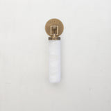One-Light Brass and Alabaster Cylinder Sconce, Large