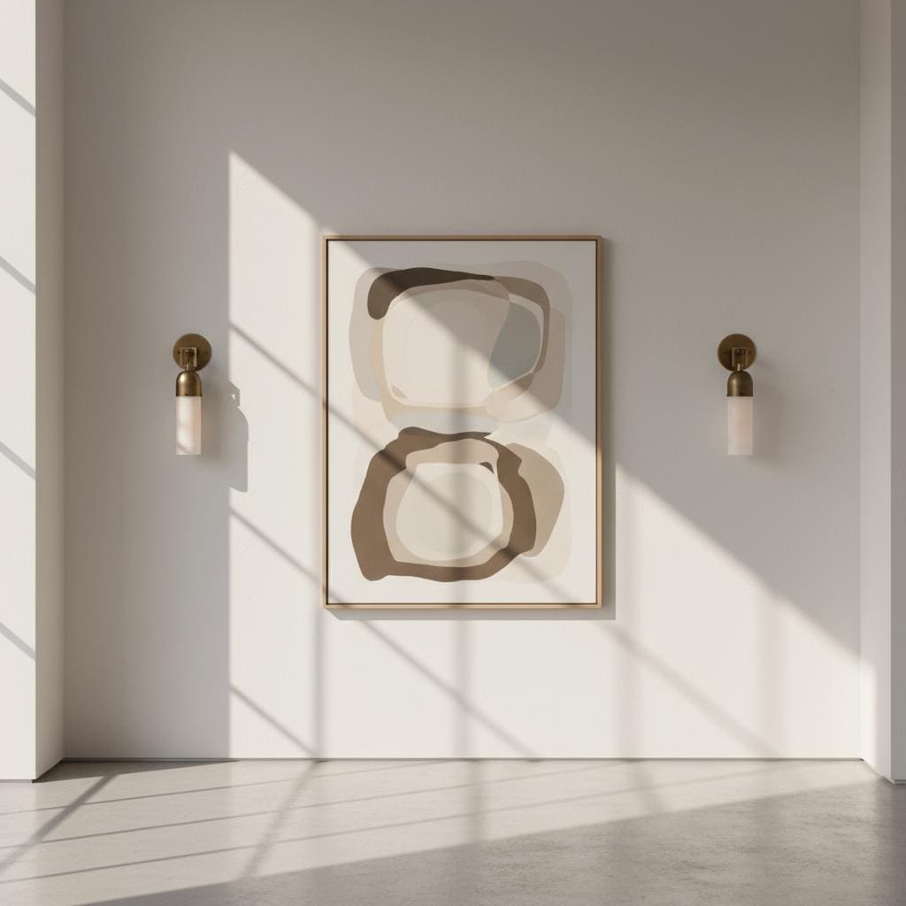 One-Light Brass and Alabaster Cylinder Vanity Sconce