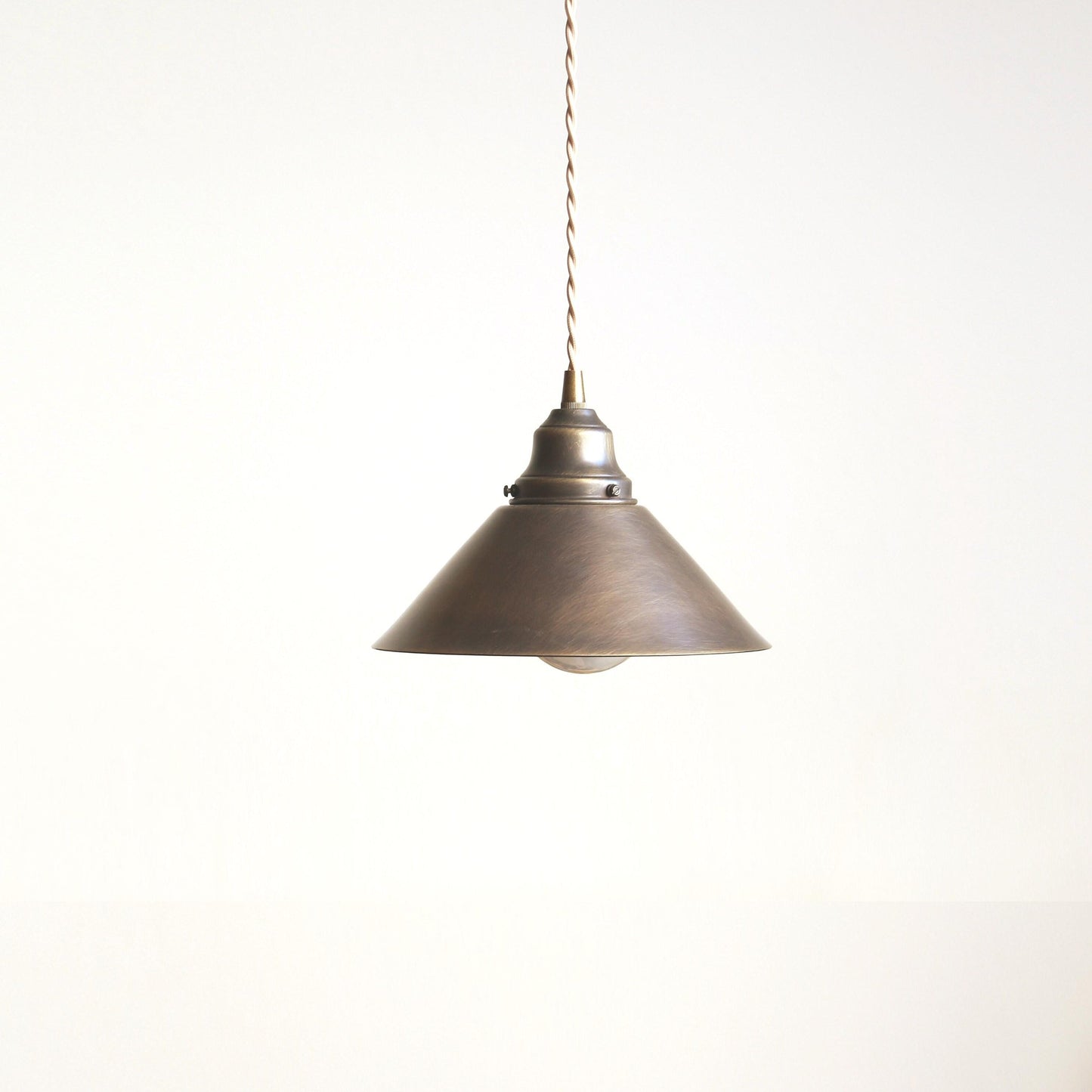 One-Light Brass Cone Pendant Light