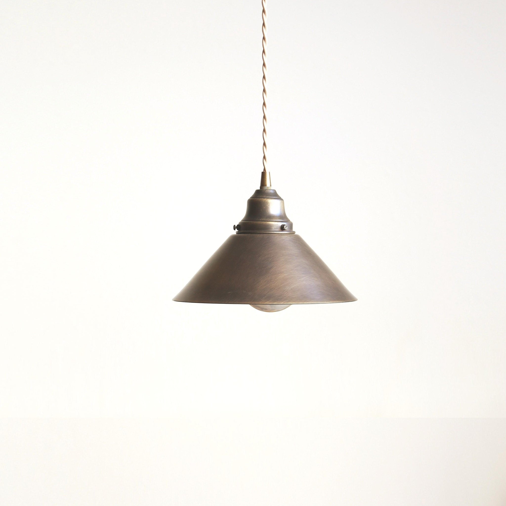 One-Light Brass Cone Pendant Light