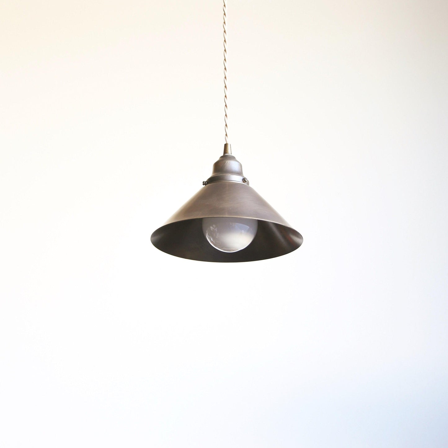 One-Light Brass Cone Pendant Light