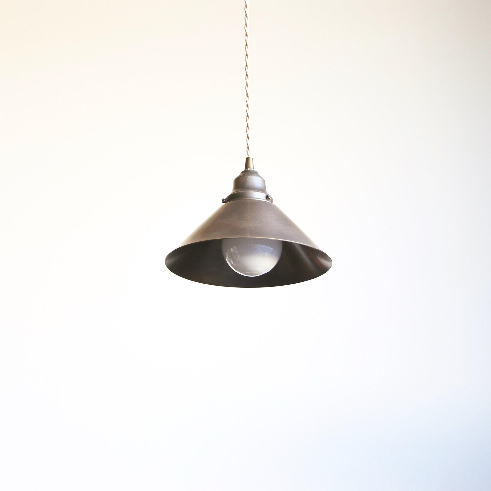 One-Light Brass Cone Pendant Light