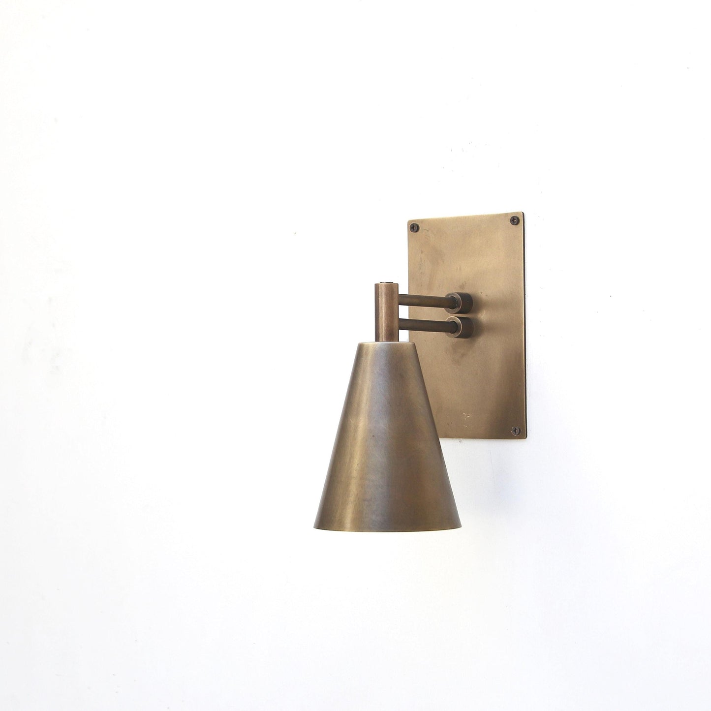 One-Light Brass Cone Wall Sconce