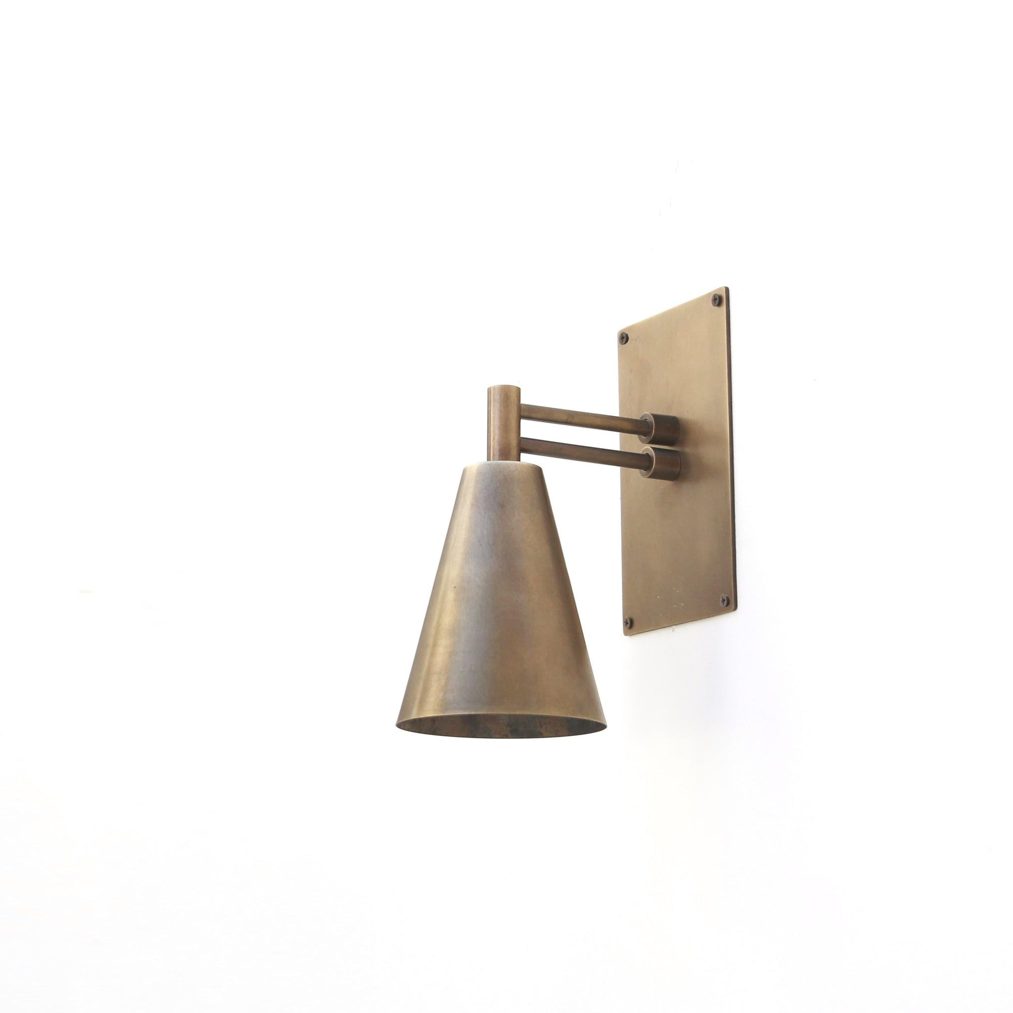 One-Light Brass Cone Wall Sconce