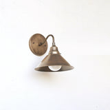 One-Light Brass Cone Wall Sconce with Gooseneck Arm