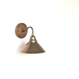 One-Light Brass Cone Wall Sconce with Gooseneck Arm