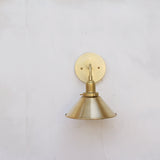 One-Light Brass Cone Wall Sconce with Gooseneck Arm