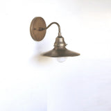 One-Light Brass Coolie Shade Gooseneck Wall Sconce