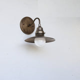 One-Light Brass Coolie Shade Gooseneck Wall Sconce