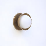 One-Light Brass Cup Sconce with Opal Glass Globe