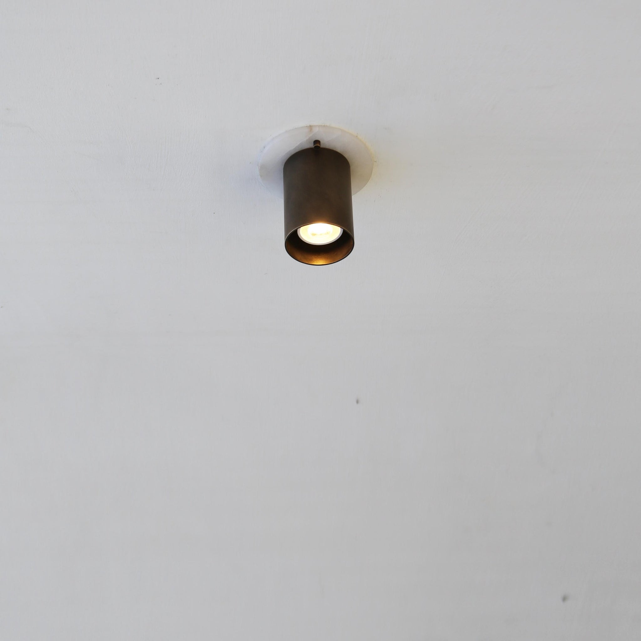 One-Light Brass Cylinder Ceiling Spot Light