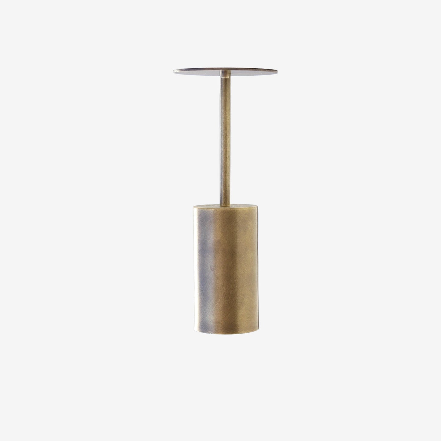 One-Light Brass Cylinder Ceiling Spotlight with Drop Rod