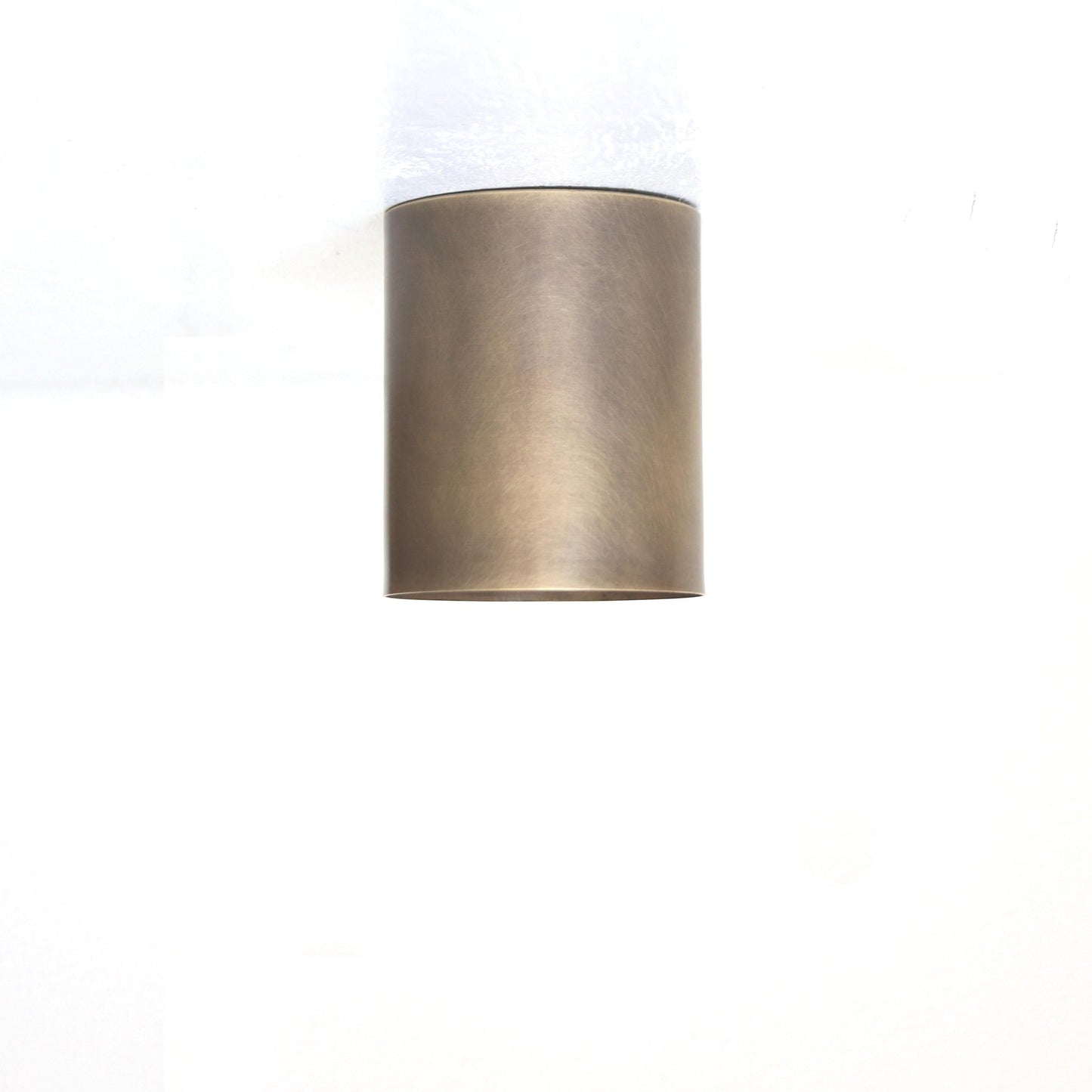 One-Light Brass Cylinder Flush Mount Ceiling Spotlight