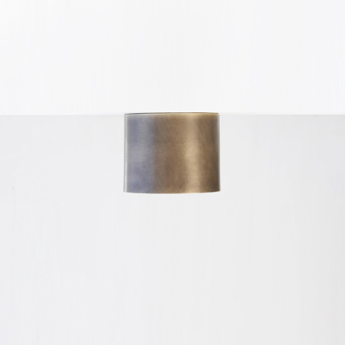 One-Light Brass Cylinder Flush Mount with Opal Globe