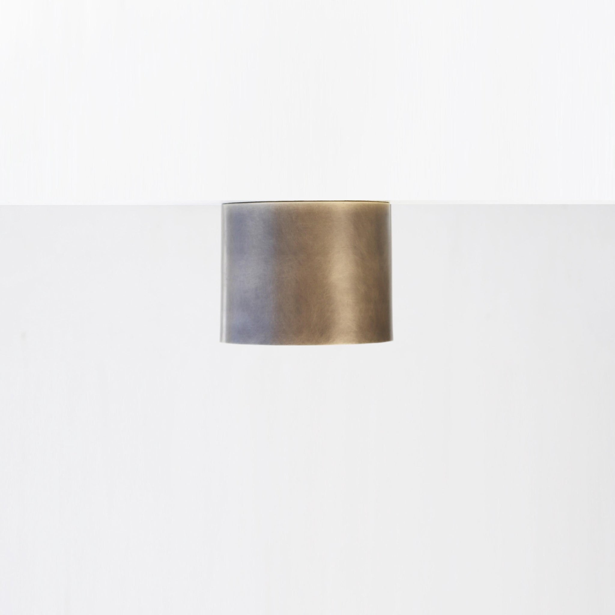 One-Light Brass Cylinder Flush Mount with Opal Globe