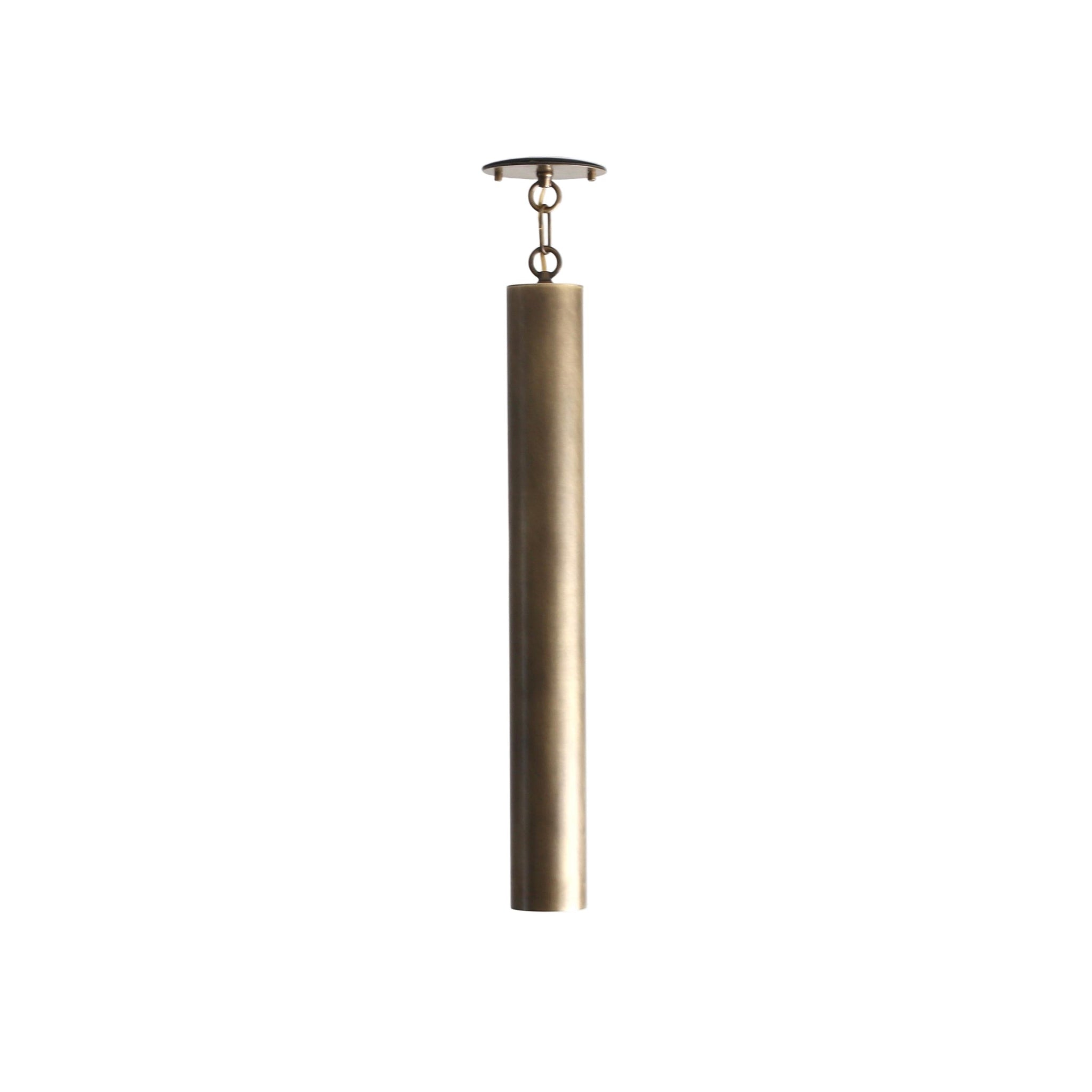 One-Light Brass Cylinder Pendant Light