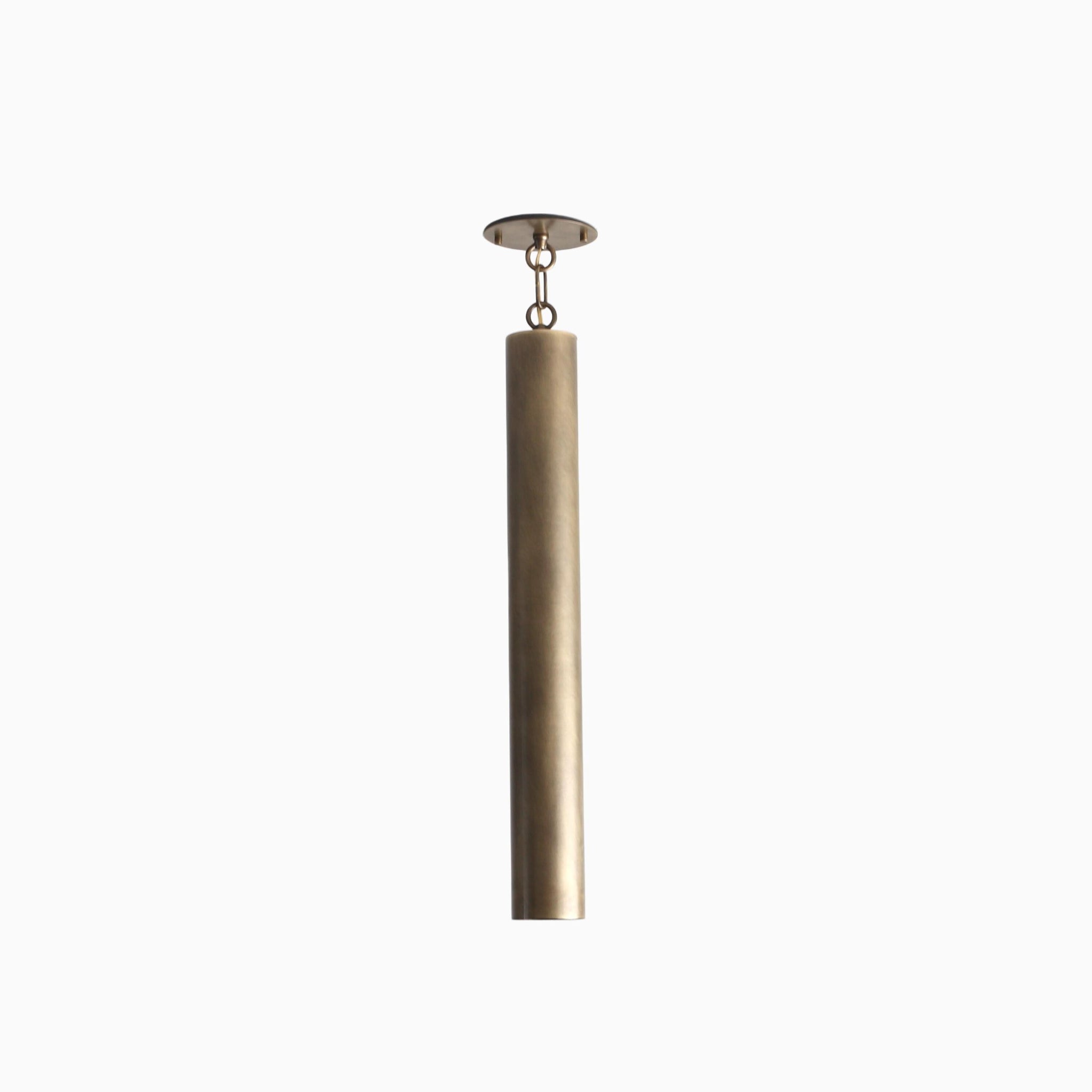 One-Light Brass Cylinder Pendant Light