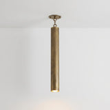 One-Light Brass Cylinder Pendant Light
