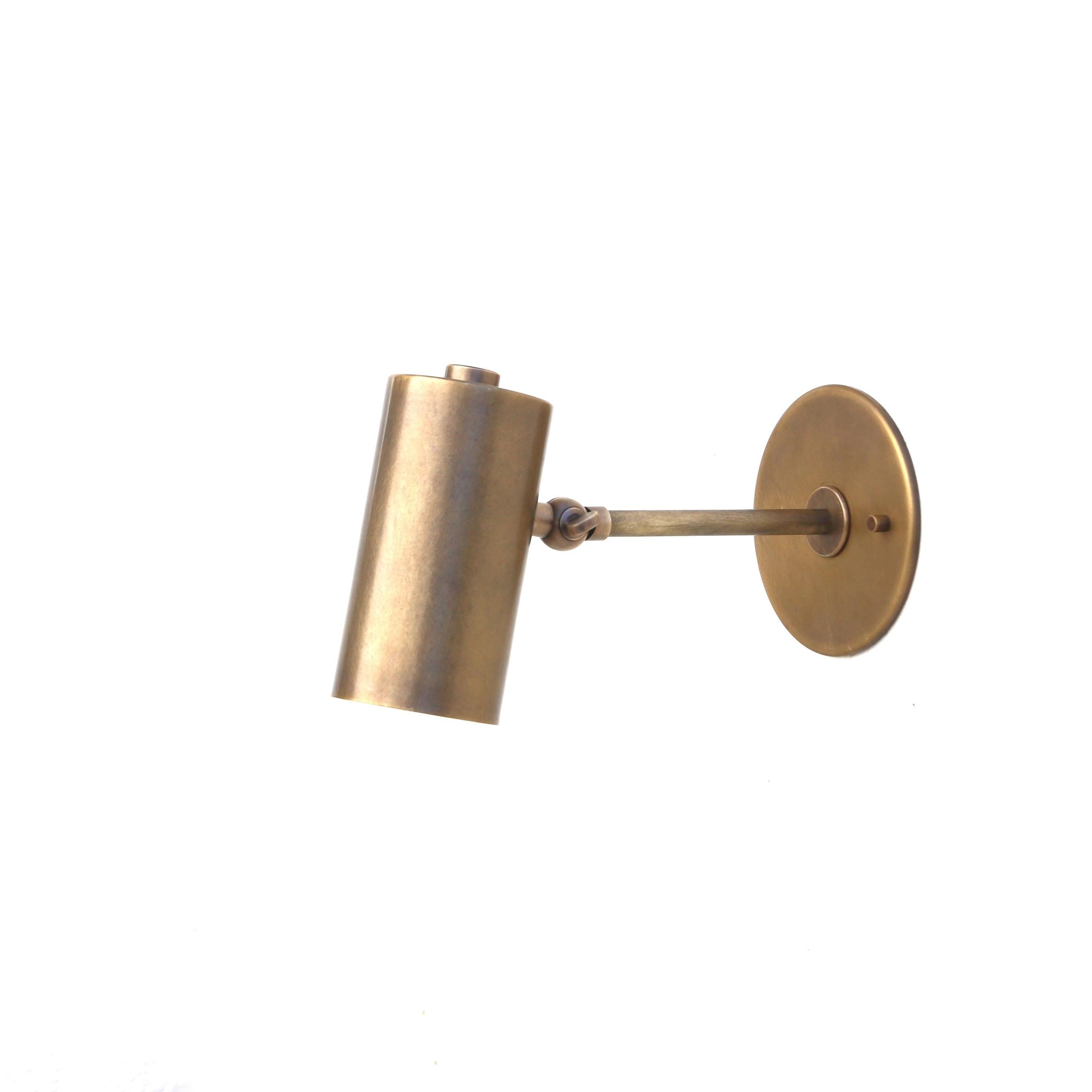One-Light Brass Cylinder Wall Spotlight