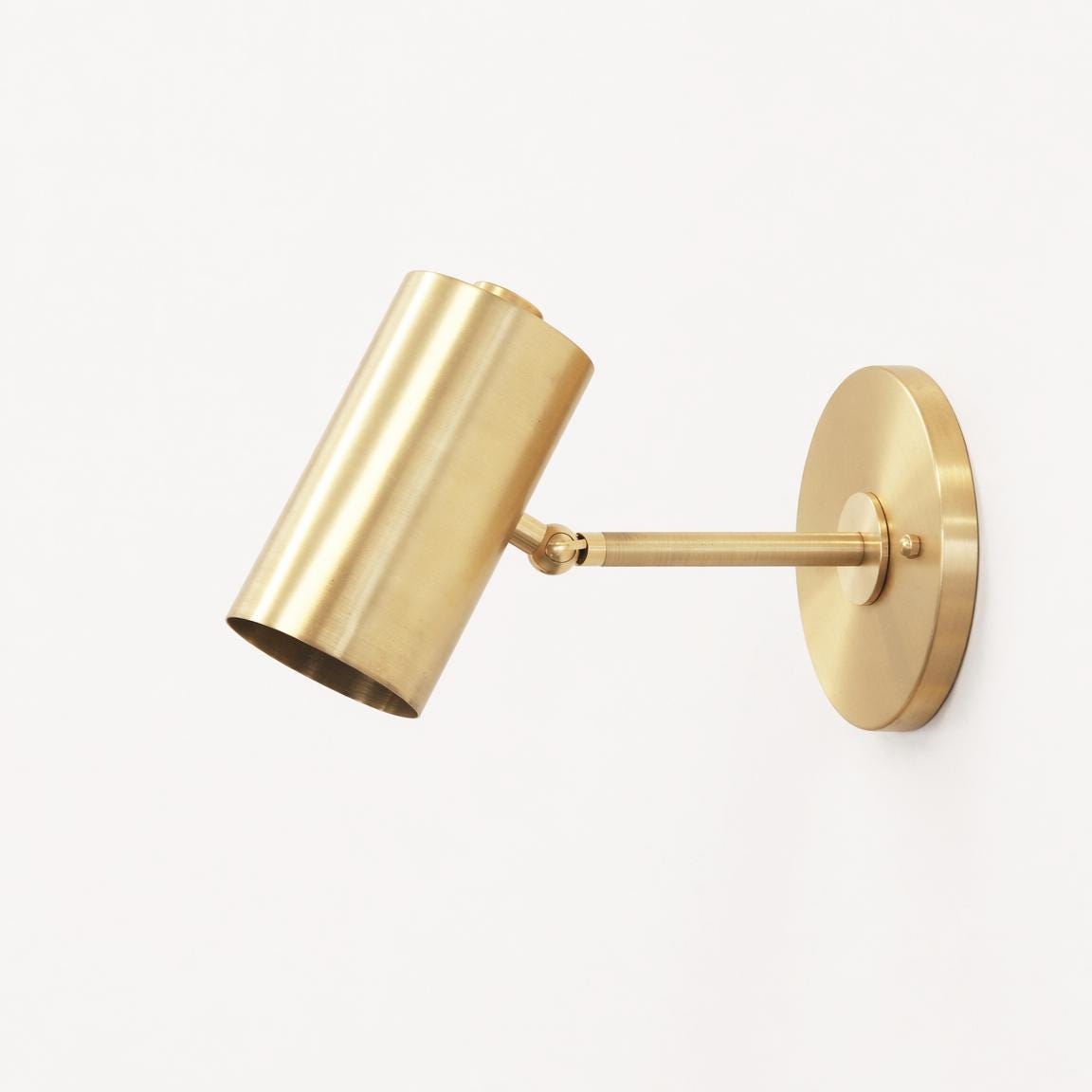 One-Light Brass Cylinder Wall Spotlight