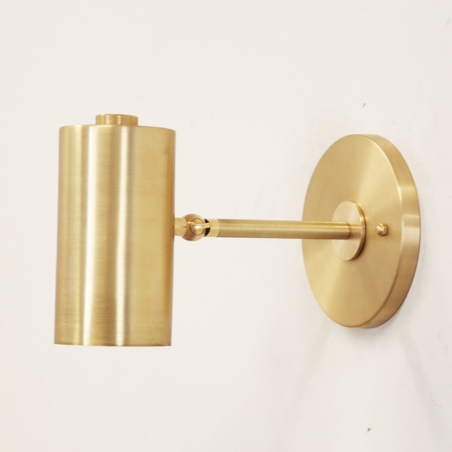 One-Light Brass Cylinder Wall Spotlight
