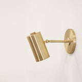 One-Light Brass Cylinder Wall Spotlight