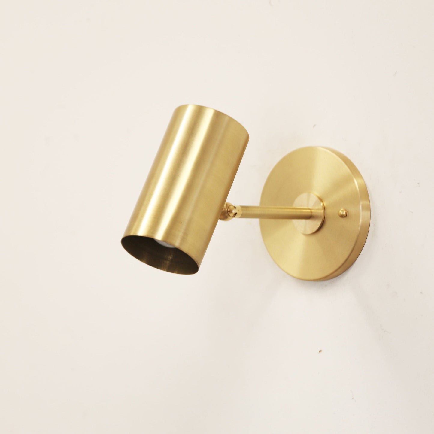 One-Light Brass Cylinder Wall Spotlight
