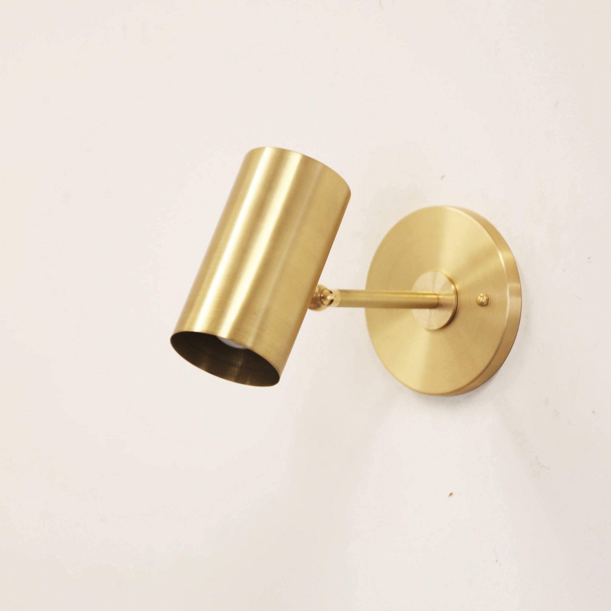 One-Light Brass Cylinder Wall Spotlight