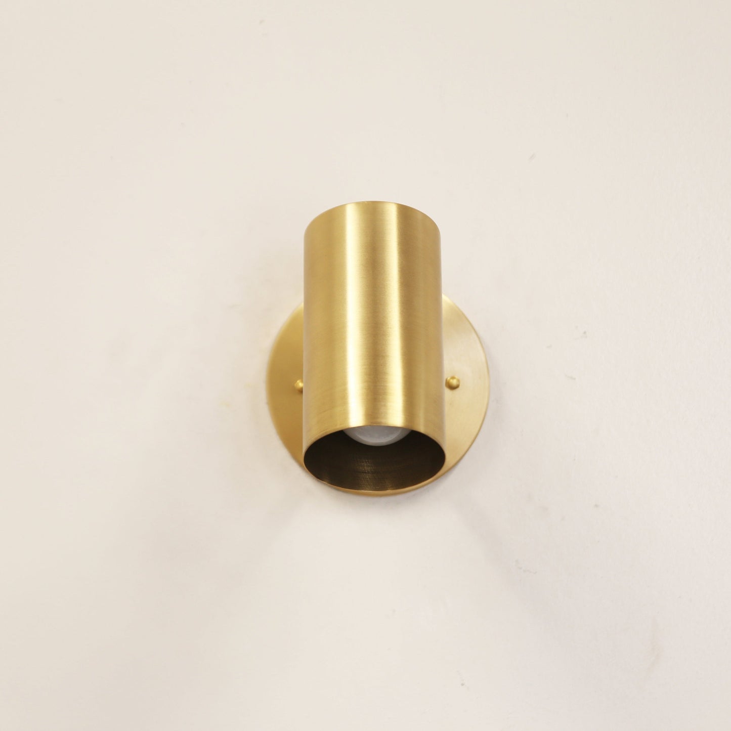 One-Light Brass Cylinder Wall Spotlight