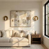 One-Light Brass Disc Sconce with Alabaster Cylinder
