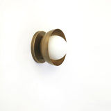 One-Light Brass Dome and Opal Globe Wall Sconce
